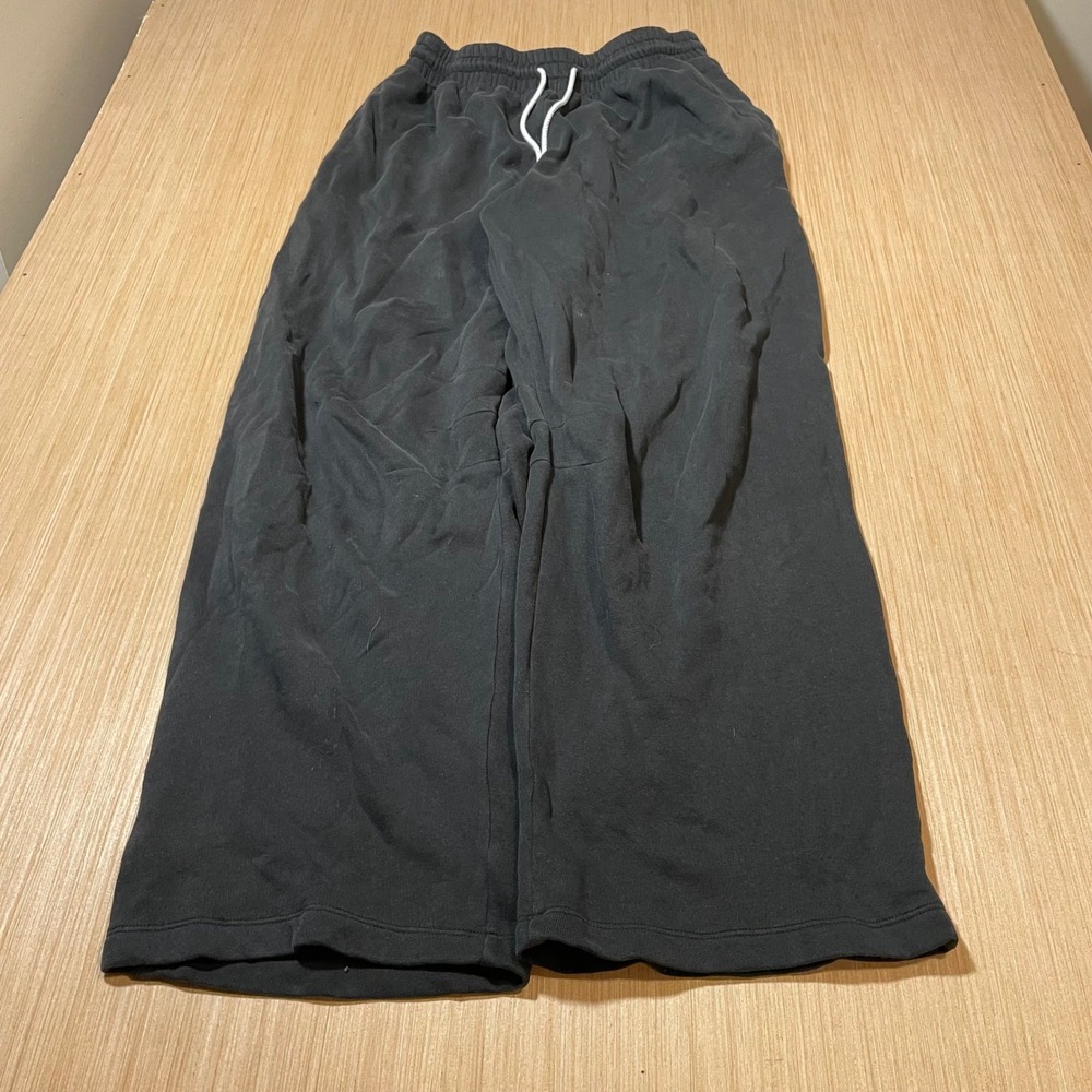 Brandy Melville Sweatpants Women Medium Black Wide Leg Drawstring Lounge